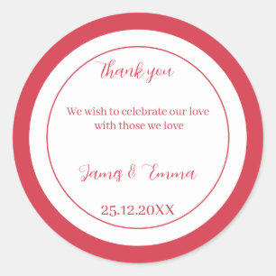 シンプルカスタマイズ結婚バラ ラウンドシール