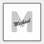 シンプルカスタムイニシャル名ボタン スクエアシール (正面)