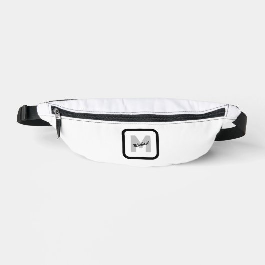 シンプルカスタムイニシャル名ボタン ファニーパック (正面)