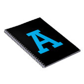 シンプルカスタムイニシャル文字の無地の色 ノートブック (右側)