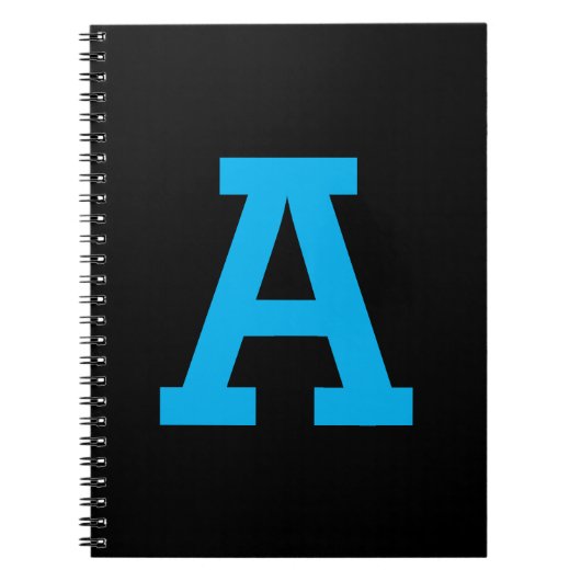 シンプルカスタムイニシャル文字の無地の色 ノートブック (正面)