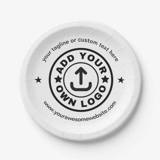 シンプルカスタムイベント会社ロゴ ペーパープレート (正面)