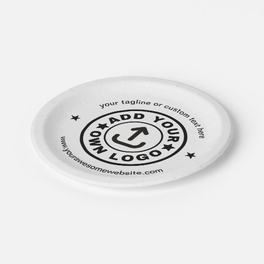 シンプルカスタムイベント会社ロゴ ペーパープレート (アングル)