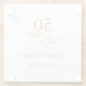 シンプルカスタムエレガントゴールデン50周年記念 ガラスコースター (裏面)