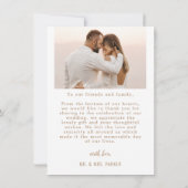 シンプルカスタムエレガントビーチ結婚式 サンキューカード (裏面)