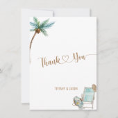 シンプルカスタムエレガントビーチ結婚式 サンキューカード (正面)