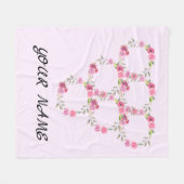 シンプルカスタムエレガントフローラリース フリースブランケット (正面(横))