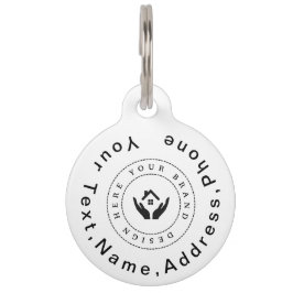 シンプルカスタムエレガント会社のロゴとペット写真 ペット ネームタグ