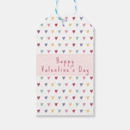 シンプルカスタムカラフルハートバレンタインデー ギフトタグ