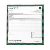 シンプルカスタムグリーン プライド ボーダー インボイス テンプレート ノートパッド (正面)