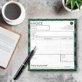 シンプルカスタムグリーン プライド ボーダー インボイス テンプレート ノートパッド