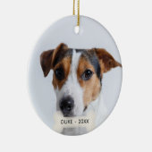 シンプルカスタムジャック・ラッセル犬の写真 セラミックオーナメント (右)