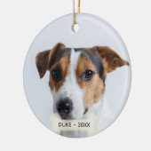 シンプルカスタムジャック・ラッセル犬の写真 セラミックオーナメント (左)