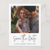 シンプルカスタムスタイリッシュ写真結婚の インビテーションポストカード (正面)