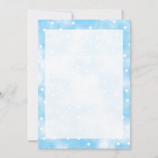 シンプルカスタムスタースキーウォーター縁ど色 招待状 (正面)