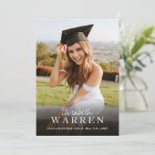 シンプルカスタムタイポグラフィモダン卒業 案内状 (スタンド正面)