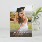 シンプルカスタムタイポグラフィモダン卒業 案内状 (スタンド正面)