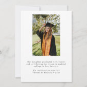 シンプルカスタムタイポグラフィモダン卒業 案内状 (裏面)