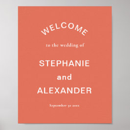シンプルカスタムテラコッタへようこそ結婚のポスター ポスター