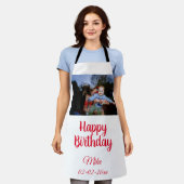 シンプルカスタムハッピーバースデー エプロン (着用した状態)