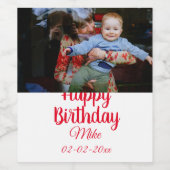 シンプルカスタムハッピーバースデー ワインラベル (シングルラベル)