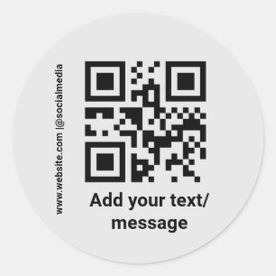 シンプルカスタムバーコード追加テキストwebサイトQR ラウンドシール