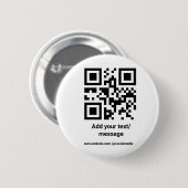 シンプルカスタムバーコード追加テキストwebサイトQR Cla 缶バッジ (正面&裏面)