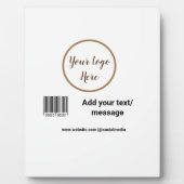 シンプルカスタムバーコード追加テキストwebサイトQR Sq フォトプラーク (正面)