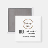 シンプルカスタムバーコード追加テキストwebサイトQR Sq マグネット (正面/裏面)