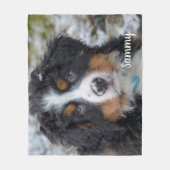 シンプルカスタムパーソナライズされたモダンPET DOG PHOTO フリースブランケット (正面)