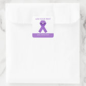 シンプルカスタムパープルリボン認識度 スクエアシール (バッグ)