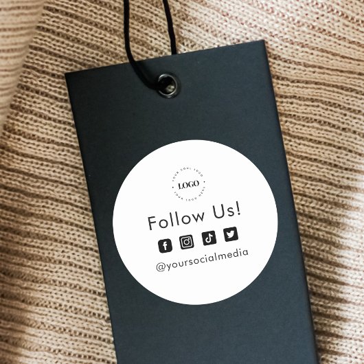 シンプルカスタムビジネスロゴソーシャルメディア フォローしてください ラウンドシール