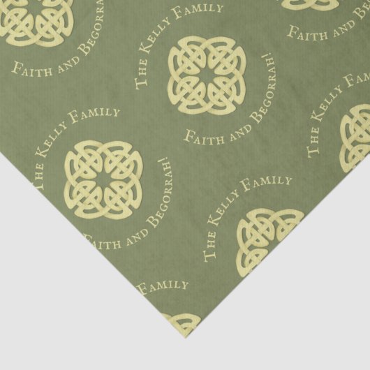 シンプルカスタムファミリーセルティッククロスミニマリストグリーン 薄葉紙 (詳細)