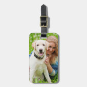シンプルカスタムフォトドッグペットパーソナライズされた ラゲッジタグ (正面縦)