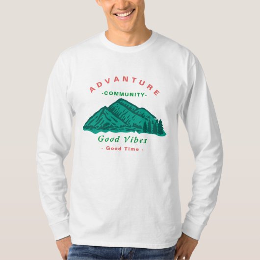 シンプルカスタムフルスリーブメンズ Tシャツ (正面)