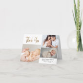 シンプルカスタムベビー写真の誕生発表 サンキューカード (正面)