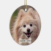 シンプルカスタムポメラニア犬ドッグ写真 セラミックオーナメント (右)