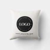 シンプルカスタムミニマル文字ロゴ クッション (裏面)