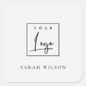 シンプルカスタムミニマル販売促進ロゴ スクエアシール (正面)