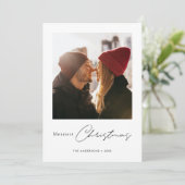 シンプルカスタムメリーモダン写真クリスマス シーズンカード (スタンド正面)