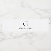 シンプルカスタムモダンイニシャルの追加結婚名 ペットボトルラベル (シングルラベル)