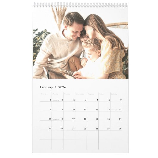 シンプルカスタムモダンプランナー予定表 カレンダー (2月 2026)