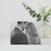 シンプルカスタムモダン写真の保存日時 インビテーションポストカード (スタンド正面)