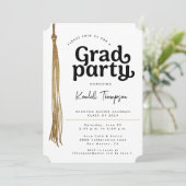 シンプルカスタムモダン写真の卒業党 招待状 (スタンド正面)