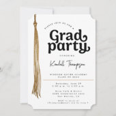 シンプルカスタムモダン写真の卒業党 招待状 (正面)