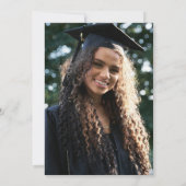 シンプルカスタムモダン写真の卒業党 招待状 (裏面)