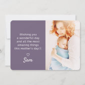 シンプルカスタムモダン写真母の日 カード (裏面)
