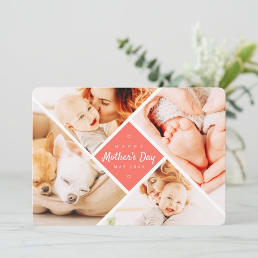 シンプルカスタムモダン写真母の日 カード (スタンド正面)