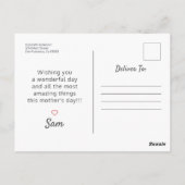 シンプルカスタムモダン写真母の日 ポストカード (裏面)