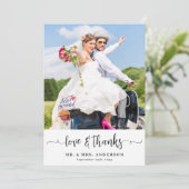 シンプルカスタムモダン写真結婚のパーソナライズされた写真 サンキューカード (スタンド正面)